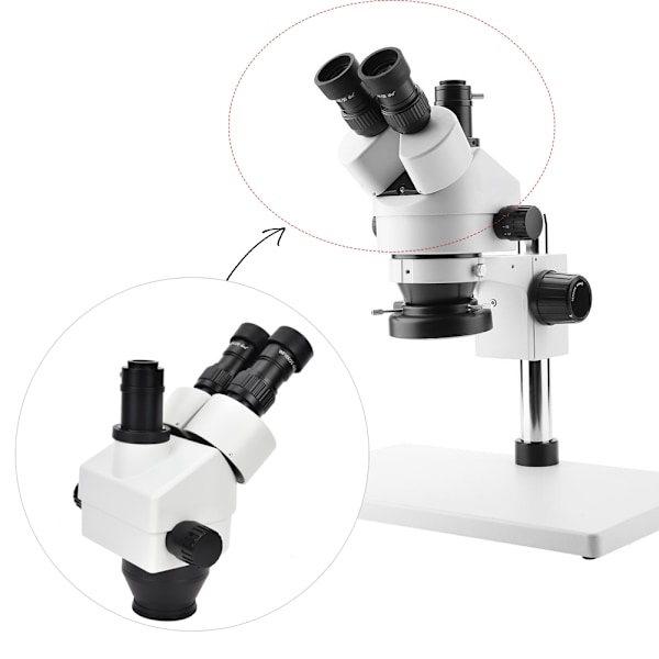 WF10X Trinokulært Zoom Stereomikroskop 20mm Okular Linse Mikroskop Tilbehør