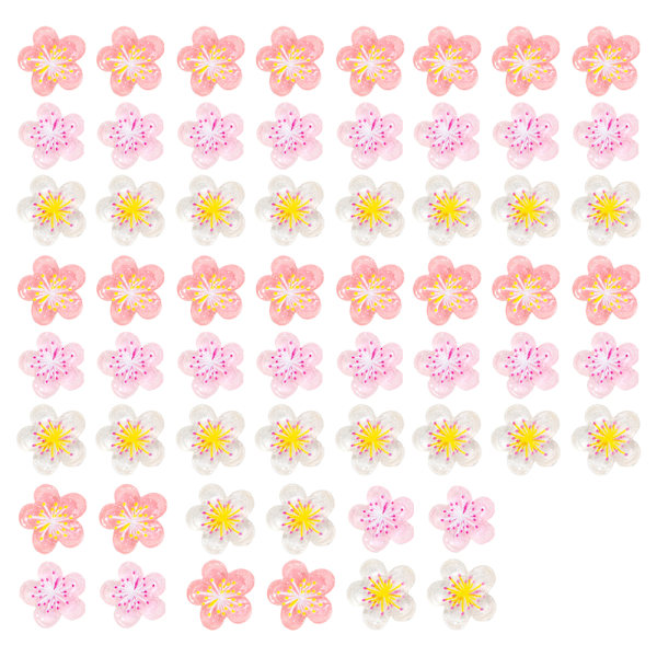 60 stk Blomster Harpiks Flatback Perler for Scrapbooking Telefondeksel Dekor Hårtilbehør Dekor