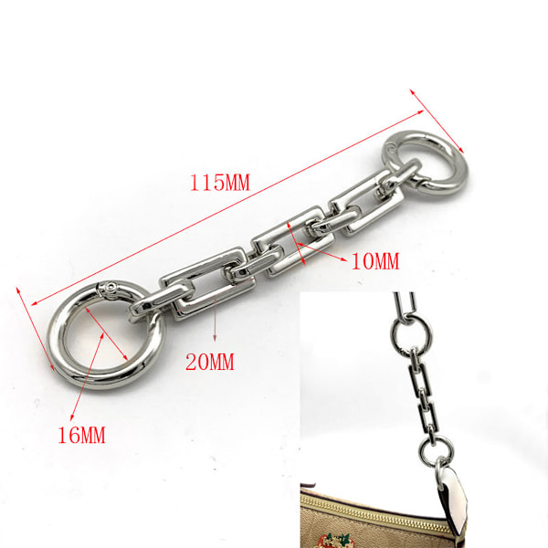 2 st Väska Strap Förlängare Väska Förlängare Kedja Avlång Form Ersättning Väska Kedja Förlängare Väska Charm för Crossbody Väska Handväska Axelväska