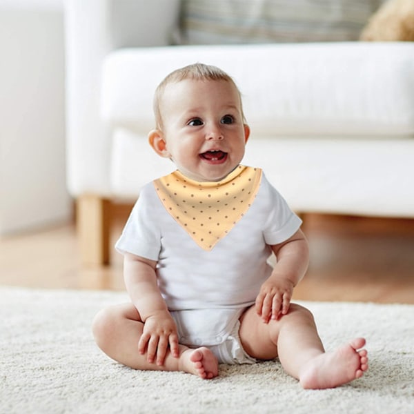 3-pack Baby Bandana-haklappar för pojkar och flickor med justerbara tryckknappar, ekologisk bomull, mjuk och absorberande