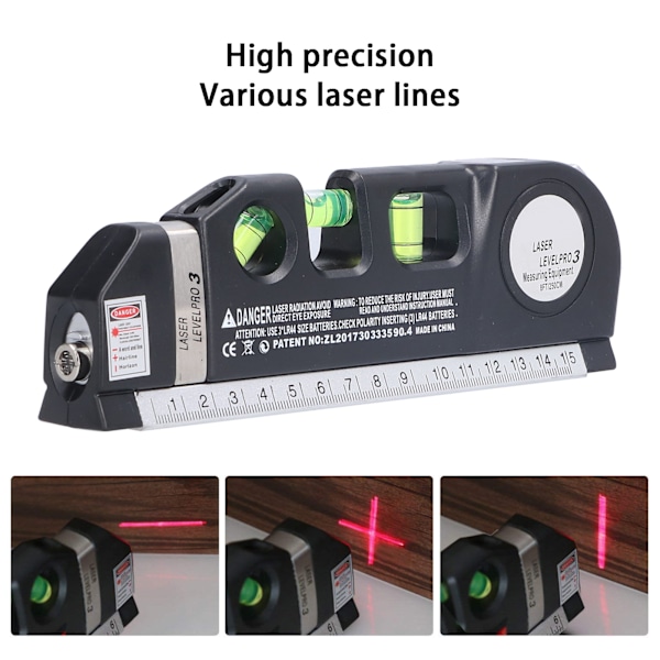 Multifunktionel Lasermåler ABS Høj Præcision Lasermåler Niveau til Præcis Måling