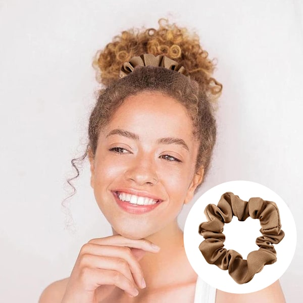 Svart satin-scrunchie, satin-scrunchie för flickor | Söt satin-scrunchie