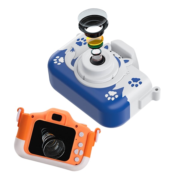 Lasten lasten piirretty kettu Mini digikamera 40MP HD kaksoiskamera videokuvaamiseen selfie oranssi