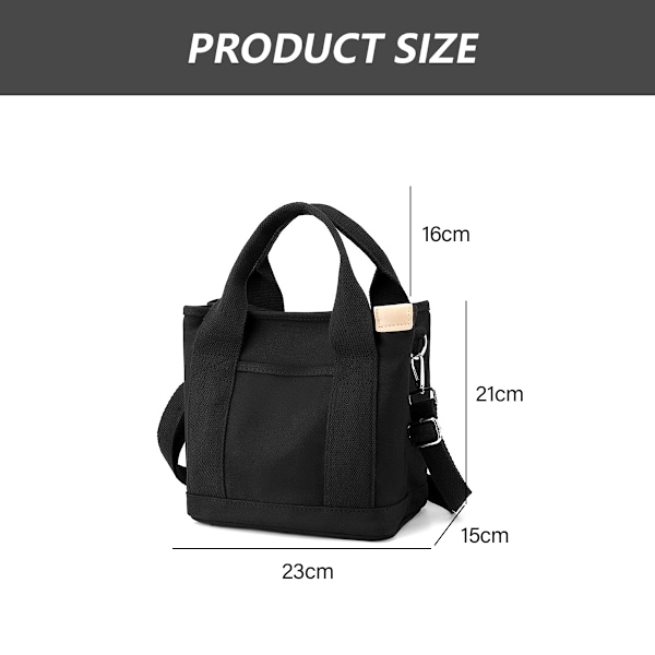 Liten totebag Liten Söt Canvas Tote Crossbody Axelväska /Flera Fack Mini Casual Satchel Messenger Väska