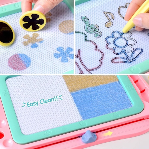 Magnetisk Rittavla för Barn Magna Doodle Tavla Resestorlek Småbarnsleksaker Skiss Skrivning Färgrik Suddbar Skissblock Semesterfödelsedagspresenter Flicka