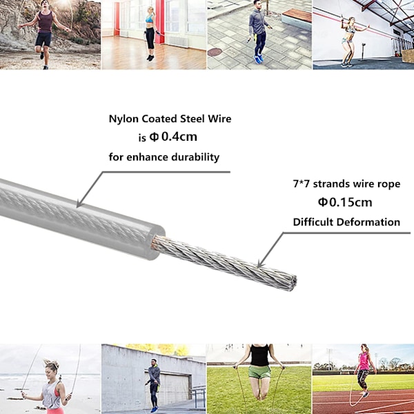 Udskiftningskabel til Speed Jump Rope, 6 stk. Rustfrit ståltråd til hurtige springtov.