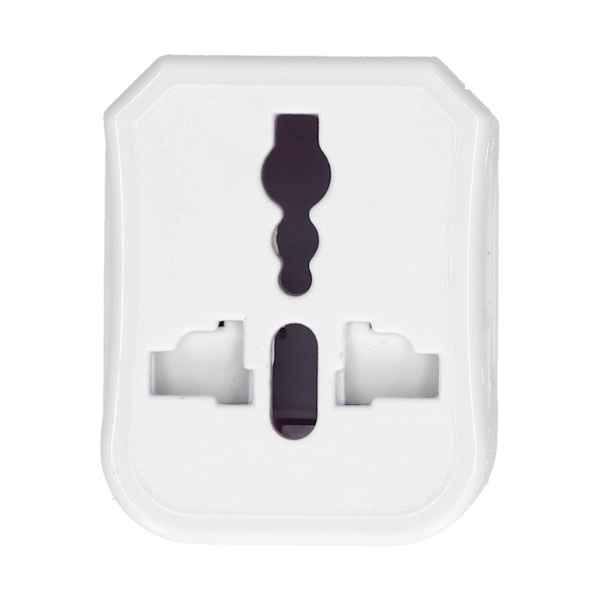 Rejseadapter Universal Strømkonverter Stik med 2 USB-porte til UK EU US JP AU CN 100~240V Hvid