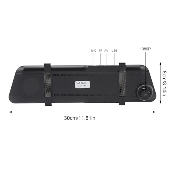 5,5 tommers bil DVR-kamera Dash Cam videoopptaker Dobbeltlinse 1080P Full HD Berøringsskjerm Stor skjerm Bevegelsesdeteksjon Bakoversikt Opptaker med minnekort 32g