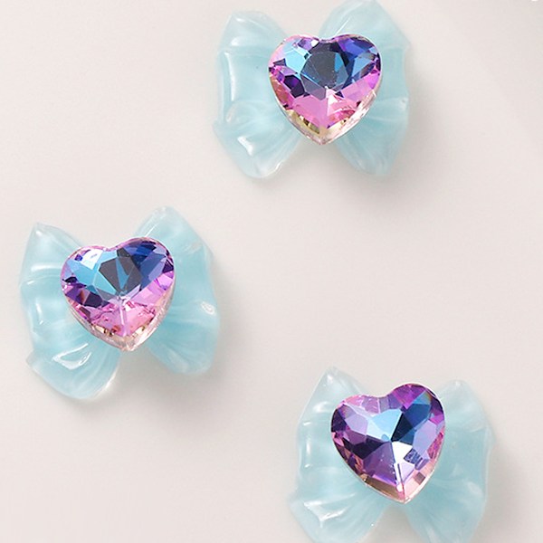 12 st Nagelprydnader Transparent Färg Rosett Nageltillbehör Resinformad Borr Nageldekorationer