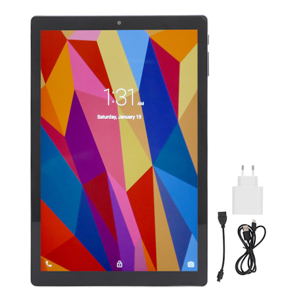 10,1 Tums Surfplatta för Android 11.0 2.4G 5G WiFi 6GB 128GB 1920x1200 IPS Fram 5MP Bak 13MP Samtalstablett 100‑240V Svart EU-kontakt