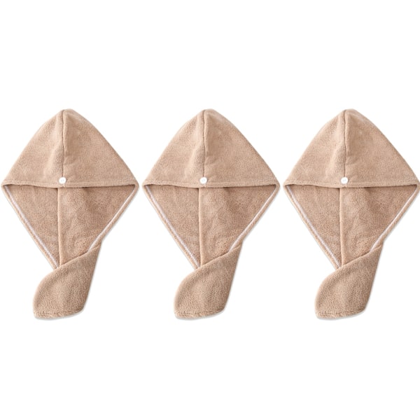 3-pack Mjuka Duschar Handdukar för Kvinnor, Twist Hår Turban Wrap Torkande Hatt, Present till Kvinnor