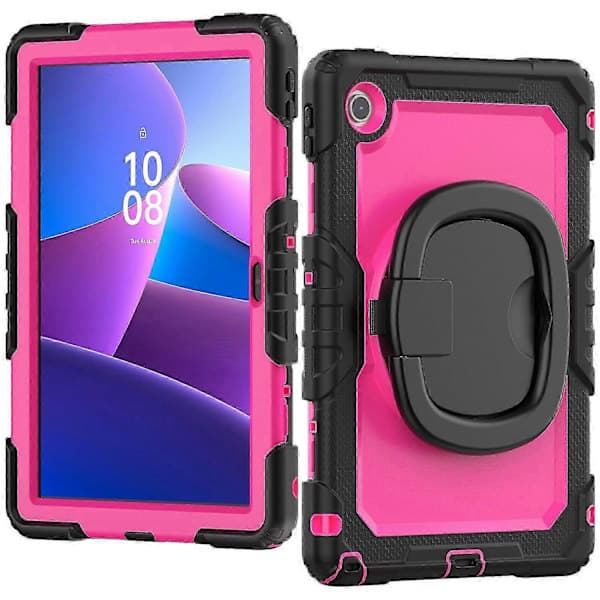 [RM]Case for Lenovo Tab 10.1 TB-311XU TB311FU, Tablet Case with Stand PC Back Silicone Protection Shoulder Strap Black Pink