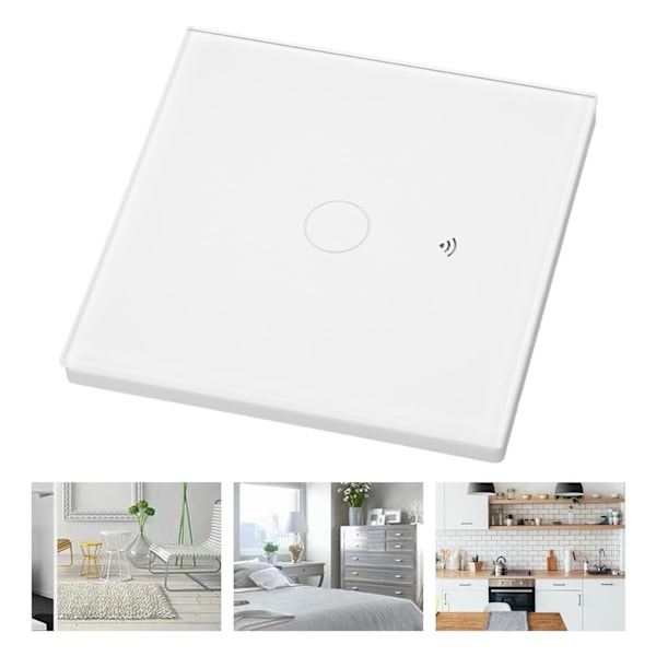 WiFi RF Ljusströmbrytare Touchkontroll Vattentät Glaspanel Stöd för Röststyrning Smart Väggströmbrytare 10A AC80‑260V