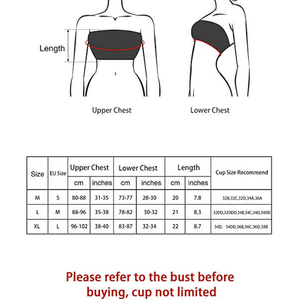 3 kpl Naisten Pehmustetut Bandeau-Rintaliivit, Olkaimettomat Irrotettavat Pehmusteet Tube Topit