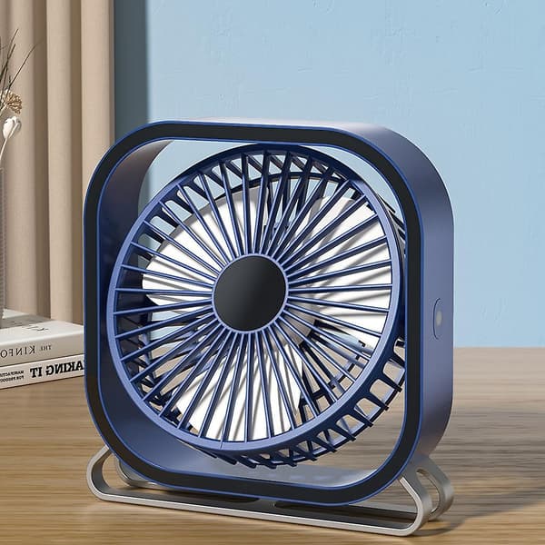 USB Bordventilator Mini Bordventilator 180° Rotation Bærbar Stille 3-hastigheder Justerbar White