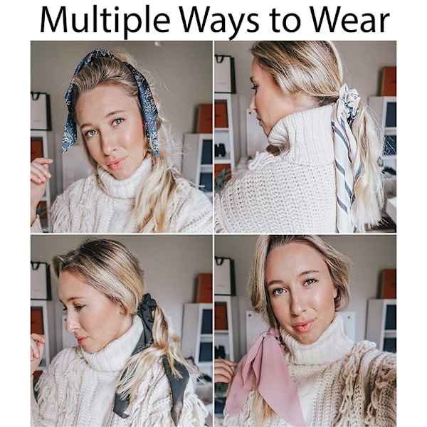 Hårbånd til kvinder - Store Silke Satin Scrunchies Elastiske Hårtilbehør Bløde Store Scrunchies