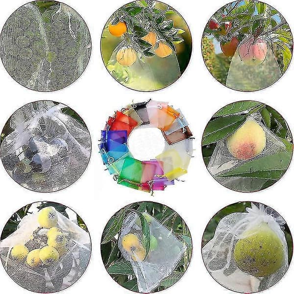 Organza Bag for Grapefruit with Drawstring - 100 Pieces Protective Bag 30x20cm/23x17cm Grey 20*30 cm Grey Grey 20*30 cm