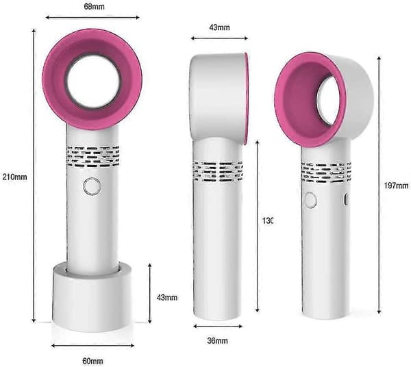 USB Genopladelig Bærbar Bladløs Ventilator Håndholdt - Sort Lilla[D]