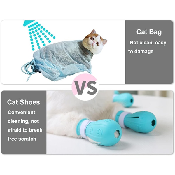 Anti-Scratch Kattfotsskydd, Justerbara Anti-Off Skor för Katt, Silikon Katt tasskydd Stövlar