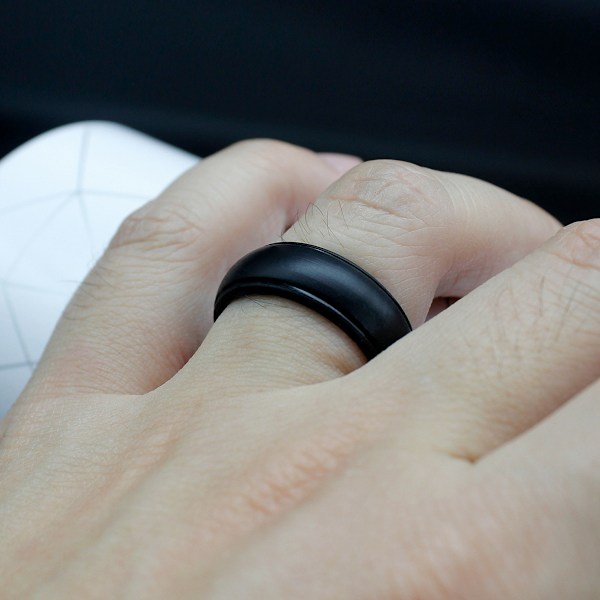 Silikonring för män, andningsbar med luftflödeskanaler - 8 mm bred - 2,5 mm tjock silikonvigselring