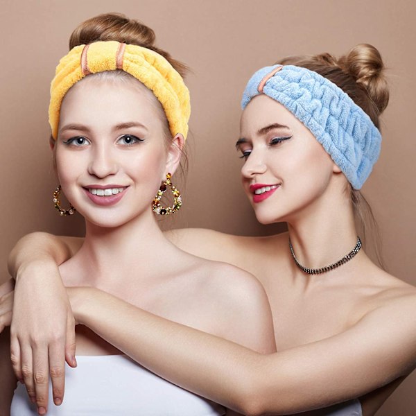 4-pack mikrofiberpannband Spa ansiktsband Makeup pannband Elastisk frottéhuvudomslag för kvinnor Flickor Tvätt ansikte Makeup Dusch Yoga Sport