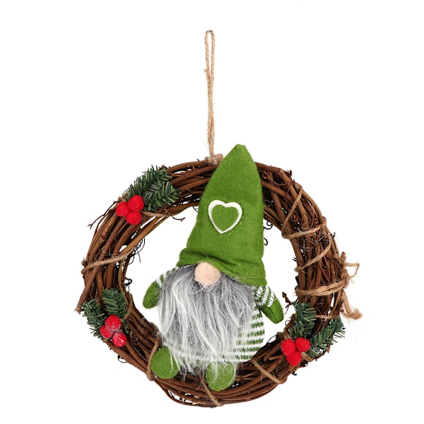 Julepynt Hjemmefest Julenissen Krans Dekorasjon Juler Ornament Vindu Prop Grønn