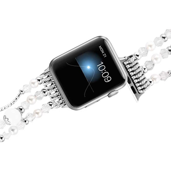 Remm for Apple Watch 38-40mm/42-44mm, Elastisk Håndlaget Agat Armbånd for Kvinner og Jenter, Erstatning for Apple Watch Series 4/3/2/1