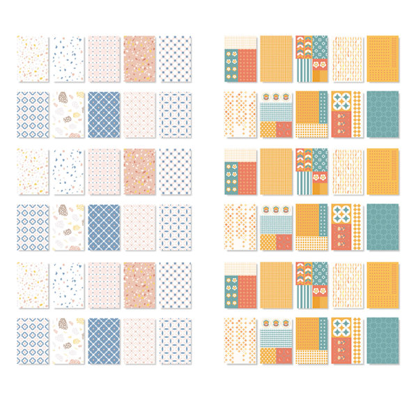 Scrapbook-papper i liten storlek, neutralt mönstrat papper för scrapbooking, skräpjournal, journaling-300 st