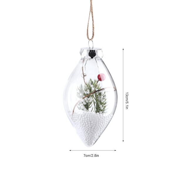 DIY Julgranskulor Transparent Öppen Plast Hängande Ornament Heminredning