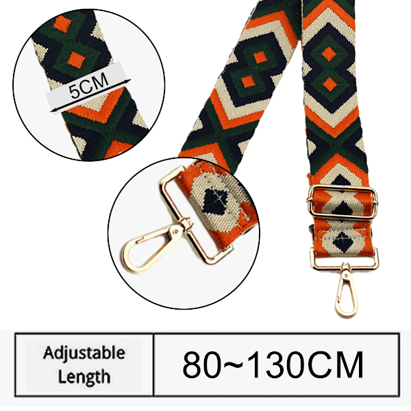 5 cm bred axelrem för väska, ersättningsrem, crossbody-väska, handväska, axelrem, justerbar 80-130 cm