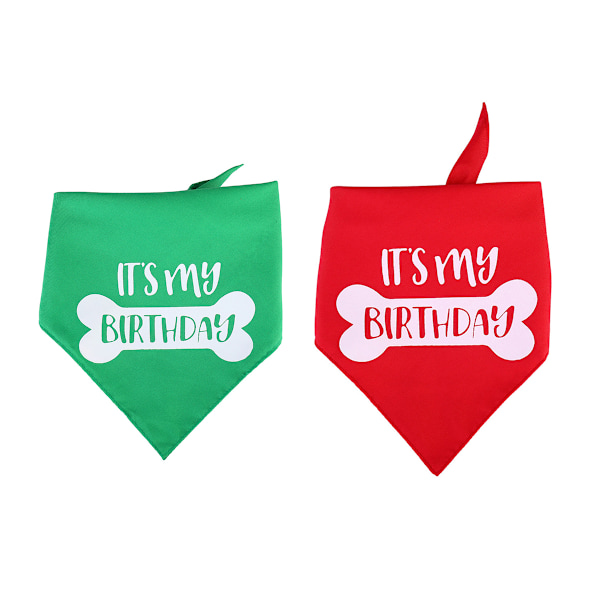 2 stk. Hunde Fødselsdag Bandana, Trekant Hunde Bandanas Fest Tilbehør Hunde Bandanas Dreng Pige Hund Fødselsdag Gave, 70*48*48cm