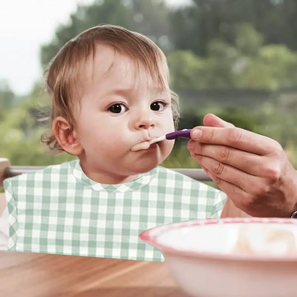 Baby-smekker for gutter og jenter, 5-pakning ekstra store baby-smekker med trykknapper, justerbare småbarns-smekker