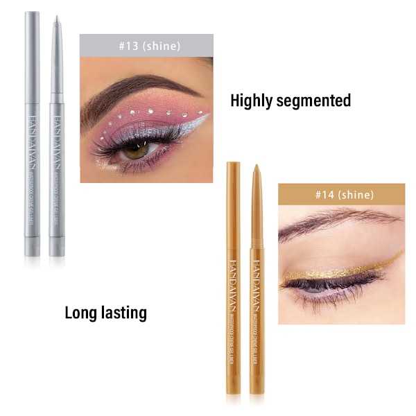 6 Färger Vattentät Ögonpenna Set Matt Långvarig Eyeliners Ögonmakeup Pennor, Retraktila