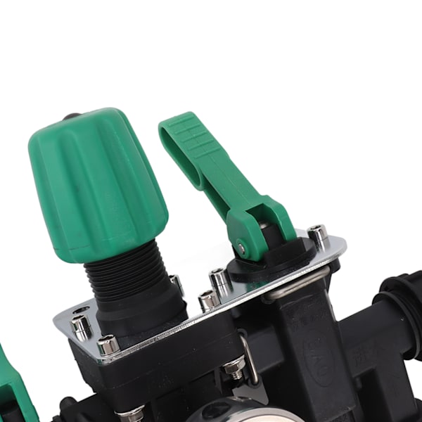Slangemanifold 4-vejs Spigot Splitter Separat Kontakt Multifunktion Nem Installation Anti Rust til Farm Have med Trykmåler
