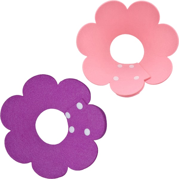 2PCS Katt Återställningskrage - Söta Blomster Hals Katt Kottar Efter Kirurgi, Justerbar Katt Krage (Lila+Rosa)