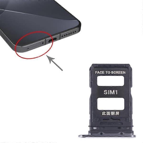 Xiaomi 14 Dual SIM-korttipidike varaosa (ilman logoa) Black