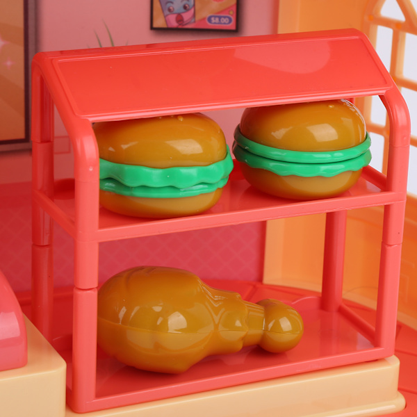 Barn Leksak Grill Hamburgerbutik med Ljus Hög Simulation