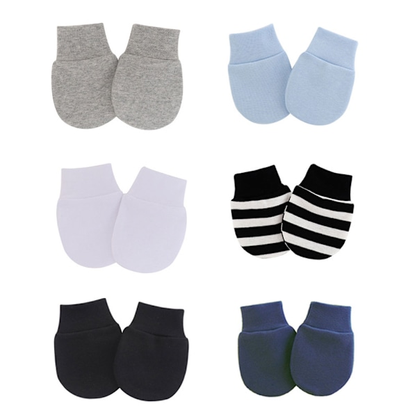 6 Par Newborn-votter Baby-hansker Toddler-votter Kløfri votter for babyer 0-6 måneder for gutter og jenter