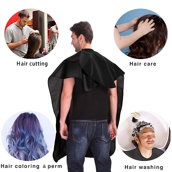 Barber Cape, Vandafvisende Salon Hårklippningskappe, Hårklippningskappe med Elastisk Halsudskæring