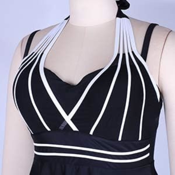 LALAGEN Dame Halter Badekjole Plus Size Todelt Badetøj Tankini Sæt