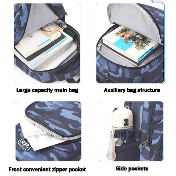 Ryggsekker for gutter, barneskoleveske, barneskolebarn, søt boksekk, lett, vanntett, tilbake til skolen, robuste gaver, nylon, polyester, alder