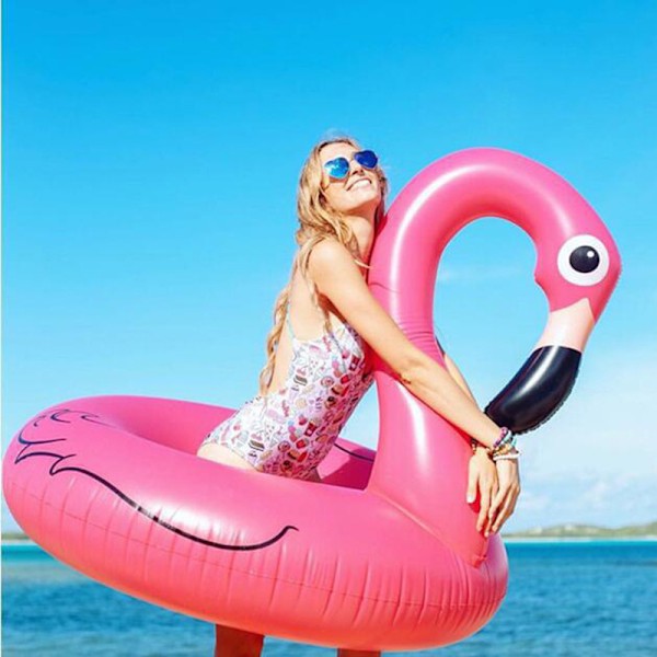 Oppblåsbar Flamingo Badeflåte for Bassengfest, Passer for Barn og Voksne