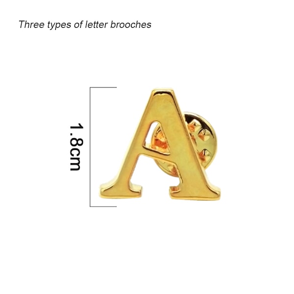 Mænd Kvinders Initial Alphabet Bogstav Pins Krage Badge Brocher til Forretning Bryllup Graduation Gave
