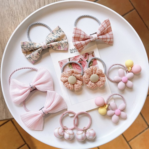 Söta Hårband för Flickor, 20 st Blandade Färger Elastiska Hårband för Barn Mjuka Gummiband Små Hästsvanshållare Cartoon Djur Frukt Kawaii Hår