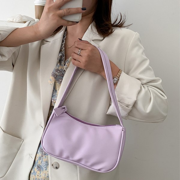 Retro Baguetteväska En axelhandväska Konstläder Underarmväska Dam Crossbody Väska