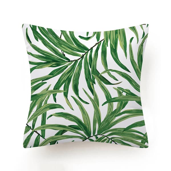 Set med 4 Kuddfodral 45 x 45 cm Tropiska Blad Grön Polyester
