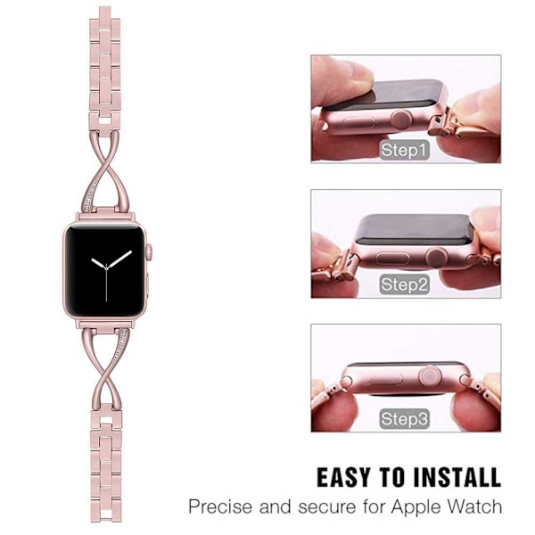 Apple Watch -yhteensopivat rannekkeet 38 mm ja 42 mm, iWatch-rannekkeet naisille, korumetalliranneke, rannekkeen vaihto