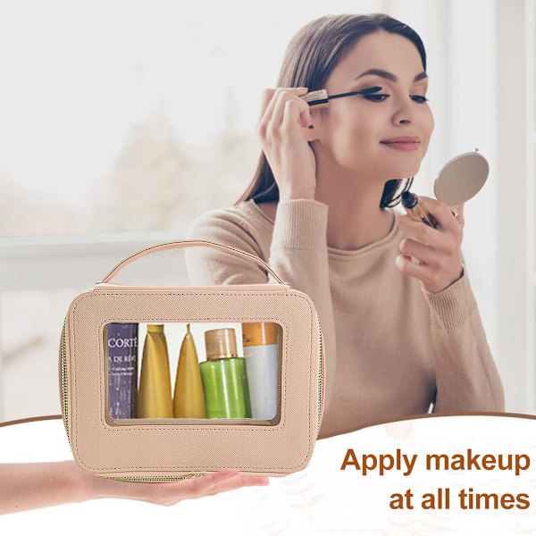 Klar Makeup Taske Organizer, Bærbar Rejsetaske til Kosmetik til Kvinder Piger, med Transparente Vinduer