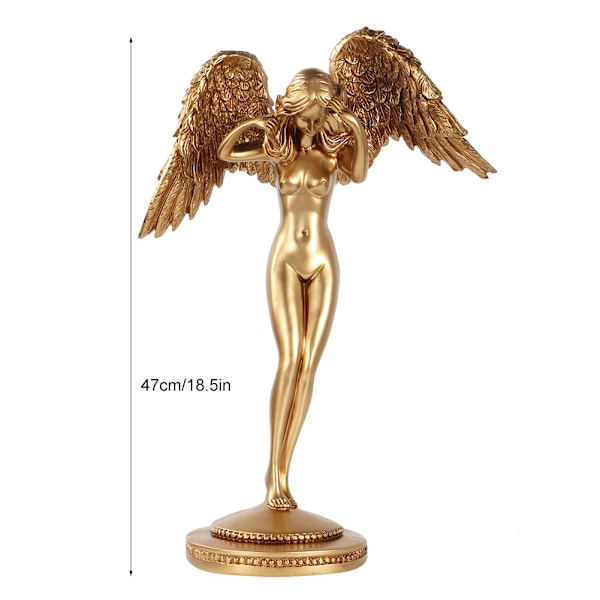Engel Skulptur Harpiks Statue Abstrakt Moderne Kunst Figurer Statue Skulptur （,B Guld）