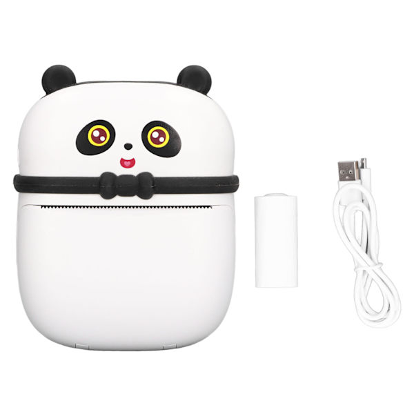 Miniskrivare Panda-formad Multifunktionell Bärbar HD Ficktermalskrivare Felaktiga Frågeteckenbilder Anteckningar Memo-skrivare
